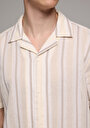 thumb-Afficher les détails de Chemise À Manches Courtes Marron Rayé Regular Fit Homme