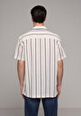 thumb-Afficher les détails de Chemise À Manches Courtes Marine Rayé Regular Fit Homme