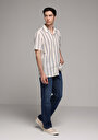 thumb-Afficher les détails de Chemise À Manches Courtes Marine Rayé Regular Fit Homme