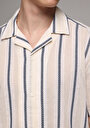 thumb-Afficher les détails de Chemise À Manches Courtes Marine Rayé Regular Fit Homme