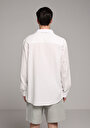 thumb-Afficher les détails de Chemise À Manches Longues Blanc Relaxed Fit Droit Tissu Froissé Homme