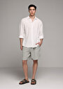 thumb-Afficher les détails de Chemise À Manches Longues Blanc Relaxed Fit Droit Tissu Froissé Homme