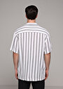 thumb-Afficher les détails de Chemise À Manches Courtes Blanc Rayé Regular Fit Homme