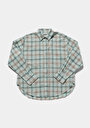 thumb-Afficher les détails de Chemise À Manches Longues Vert Boyfriend Fit Plaid Popeline Femme