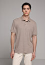 thumb-Afficher les détails de T-shirt Polo À Manches Courtes Marron Droit Regular Fit Homme