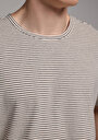 thumb-Afficher les détails de T-shirt À Manches Courtes Ecru Regular Fit Rayé Homme