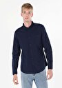 thumb-Afficher les détails de Chemise À Manches Longues Bleu Slim Fit   Homme