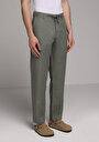 thumb-Afficher les détails de Pantalon Vert Straight Leg Medium Rise En Lin Regular Fit Homme