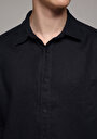 thumb-Afficher les détails de Chemise À Manches Longues Marine Regular Fit Droit Lin Homme