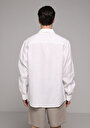 thumb-Afficher les détails de Chemise À Manches Longues Blanc Regular Fit Droit Lin Homme