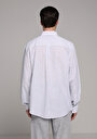 thumb-Afficher les détails de Chemise À Manches Longues Marine Regular Fit Rayé Lin Homme