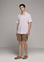thumb-Afficher les détails de Chemise À Manches Courtes Beige Droit Regular Fit Homme