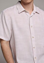 thumb-Afficher les détails de Chemise À Manches Courtes Beige Droit Regular Fit Homme