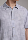 thumb-Afficher les détails de Chemise À Manches Courtes Bleu Droit Regular Fit Homme