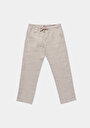 thumb-Afficher les détails de Pantalon Blanc Straight Leg Medium Rise En Lin Regular Fit Homme