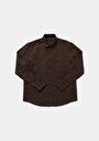thumb-Afficher les détails de Chemise À Manches Longues Marron Regular Fit Droit Lin Homme