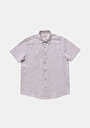 thumb-Afficher les détails de Chemise À Manches Courtes Beige Droit Regular Fit Homme