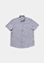 thumb-Afficher les détails de Chemise À Manches Courtes Bleu Droit Regular Fit Homme