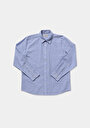 thumb-Afficher les détails de Chemise À Manches Longues Bleu Regular Fit Rayé Lin Homme