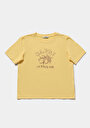 thumb-Afficher les détails de T-shirt À Manches Courtes Jaune Regular Fit Imprimé Femme