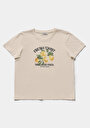 thumb-Afficher les détails de T-shirt À Manches Courtes Ecru Regular Fit Imprimé Femme