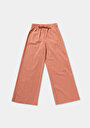 thumb-Afficher les détails de Pantalon Saumon Wide Leg High Rise En Uni Regular Fit Femme