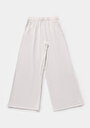 thumb-Afficher les détails de Pantalon Blanc Wide Leg High Rise En Mousseline Regular Fit Femme