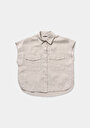 thumb-Afficher les détails de Chemise À Manches Courtes Beige Droit Fashion Fit Femme