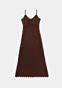 thumb-Afficher les détails de Robe Marron Slim Fit  Maxi Tricots Femme