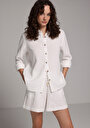 thumb-Afficher les détails de Chemise À Manches Longues Blanc Regular Fit Droit Mousseline Femme