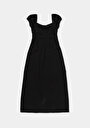 thumb-Afficher les détails de Robe Noir Regular Fit Manches Ballon Mdi Shally Femme