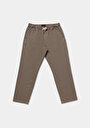 thumb-Afficher les détails de Pantalon Beige Straight Leg Medium Rise En Sergé Regular Fit Homme