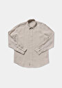 thumb-Afficher les détails de Chemise À Manches Longues Beige Regular Fit Droit Lin Homme