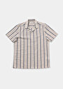 thumb-Afficher les détails de Chemise À Manches Courtes Marron Rayé Regular Fit Homme