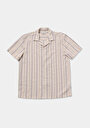 thumb-Afficher les détails de Chemise À Manches Courtes Marine Rayé Regular Fit Homme