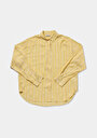 thumb-Afficher les détails de Chemise À Manches Longues Jaune Boyfriend Fit Rayé Ratière Femme