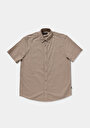 thumb-Afficher les détails de Chemise À Manches Courtes Beige Droit Regular Fit Homme