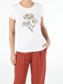 thumb-Afficher les détails de T-shirt À Manches Courtes Blanc Slim Fit  Femme