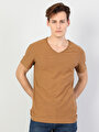 thumb-Afficher les détails de T-shirt À Manches Courtes Marron Classic Fit  Homme