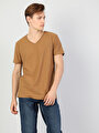 thumb-Afficher les détails de T-shirt À Manches Courtes Marron Classic Fit  Homme