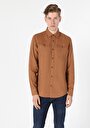 thumb-Afficher les détails de Chemise À Manches Longues Marron Regular Fit   Homme