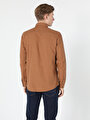 thumb-Afficher les détails de Chemise À Manches Longues Marron Regular Fit   Homme