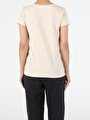 thumb-Afficher les détails de T-shirt À Manches Courtes Beige Regular Fit  Femme