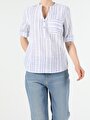 thumb-Afficher les détails de Chemise À Manches Longues Bleu Regular Fit   Femme