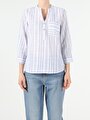 thumb-Afficher les détails de Chemise À Manches Longues Bleu Regular Fit   Femme