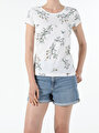 thumb-Afficher les détails de T-shirt À Manches Courtes Blanc Slim Fit  Femme