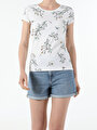thumb-Afficher les détails de T-shirt À Manches Courtes Blanc Slim Fit  Femme