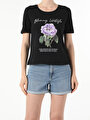 thumb-Afficher les détails de T-shirt À Manches Courtes Noir Regular Fit  Femme