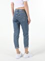 thumb-Afficher les détails de 893 Julia Pantalon Marine Tapered Leg  En  Boyfriend Fit Femme