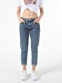 thumb-Afficher les détails de 893 Julia Pantalon Marine Tapered Leg  En  Boyfriend Fit Femme
